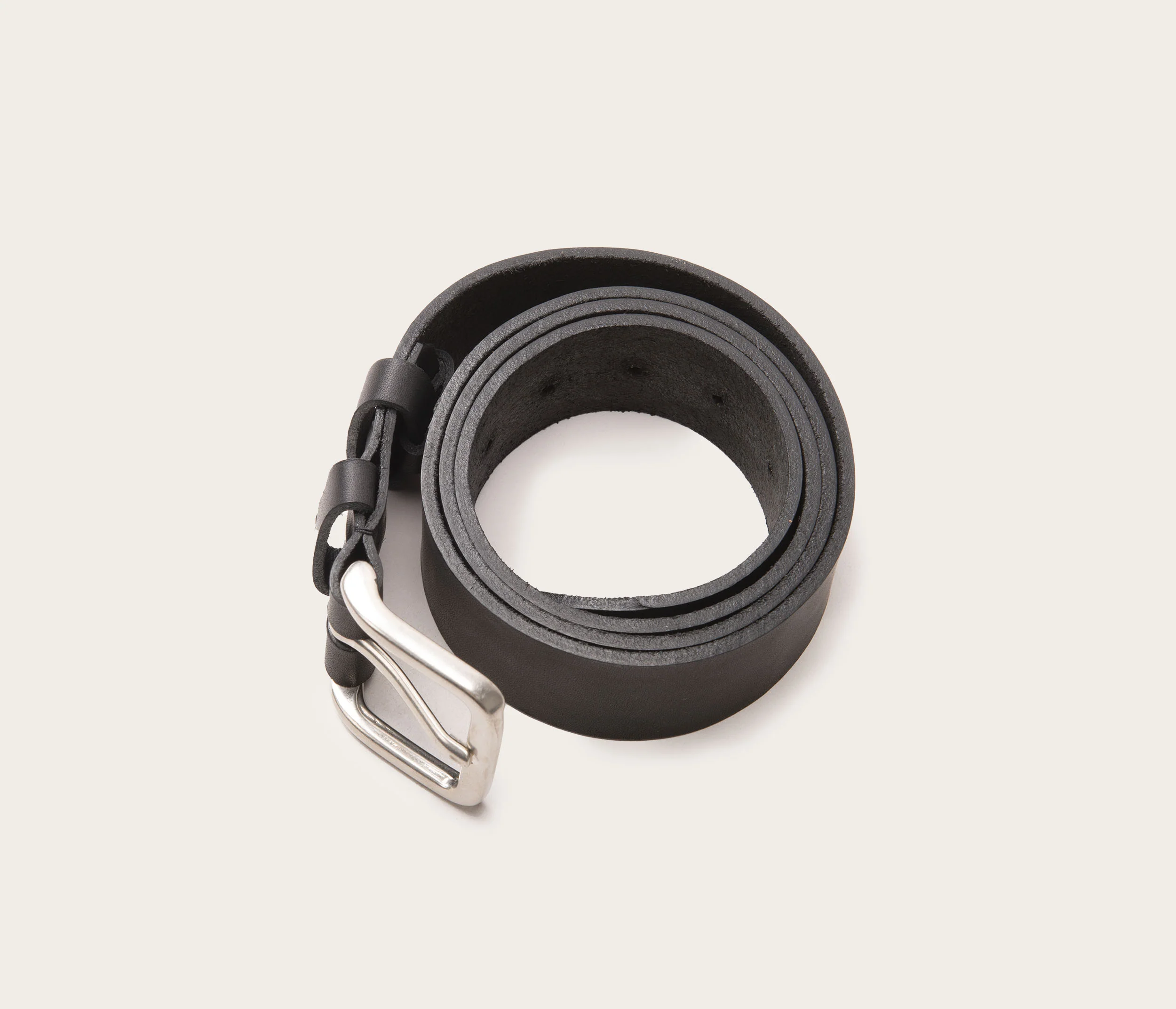 Ceinture 35mm noir boucle argent - Image 2
