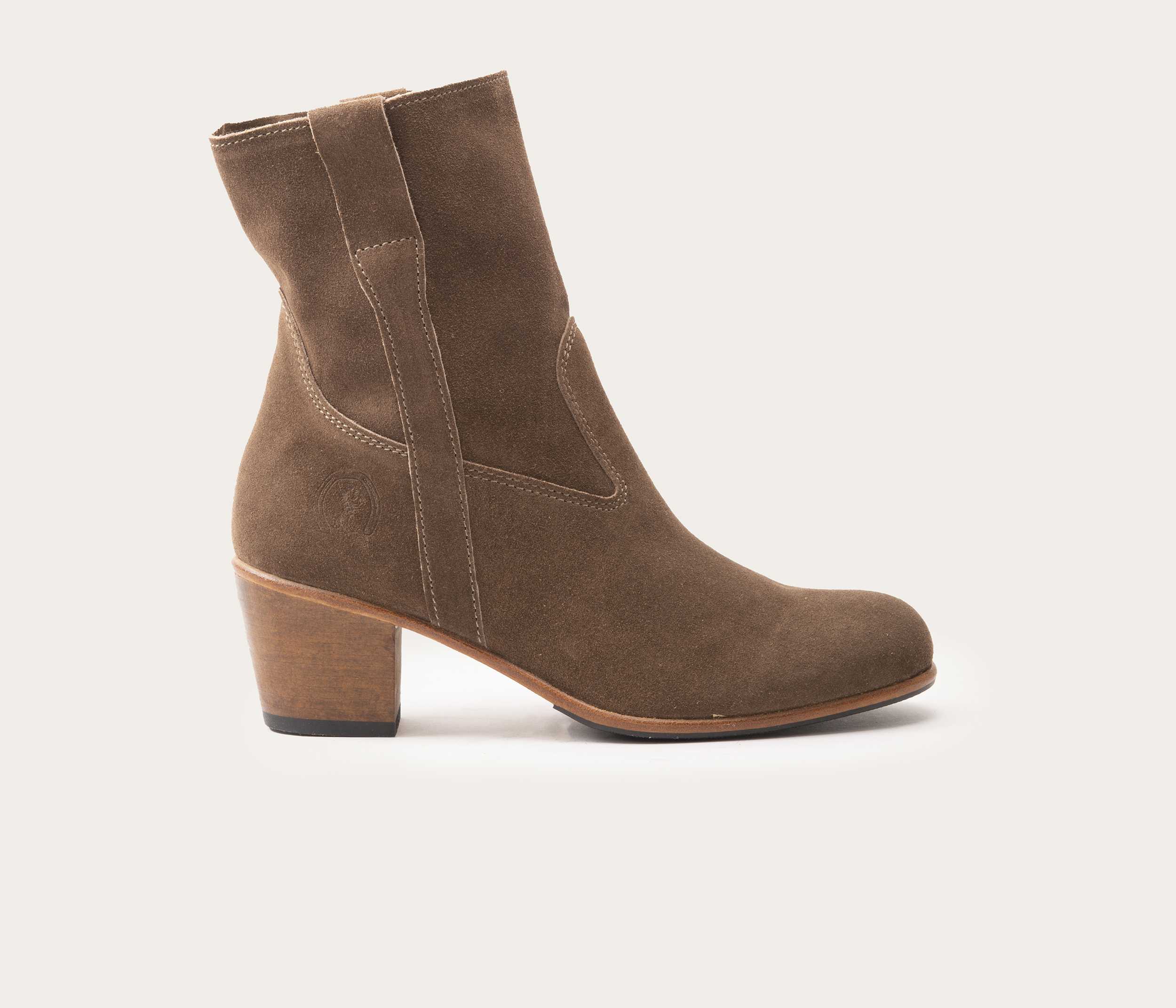 Céleste Bottine Velours Taupe - Prix Doux