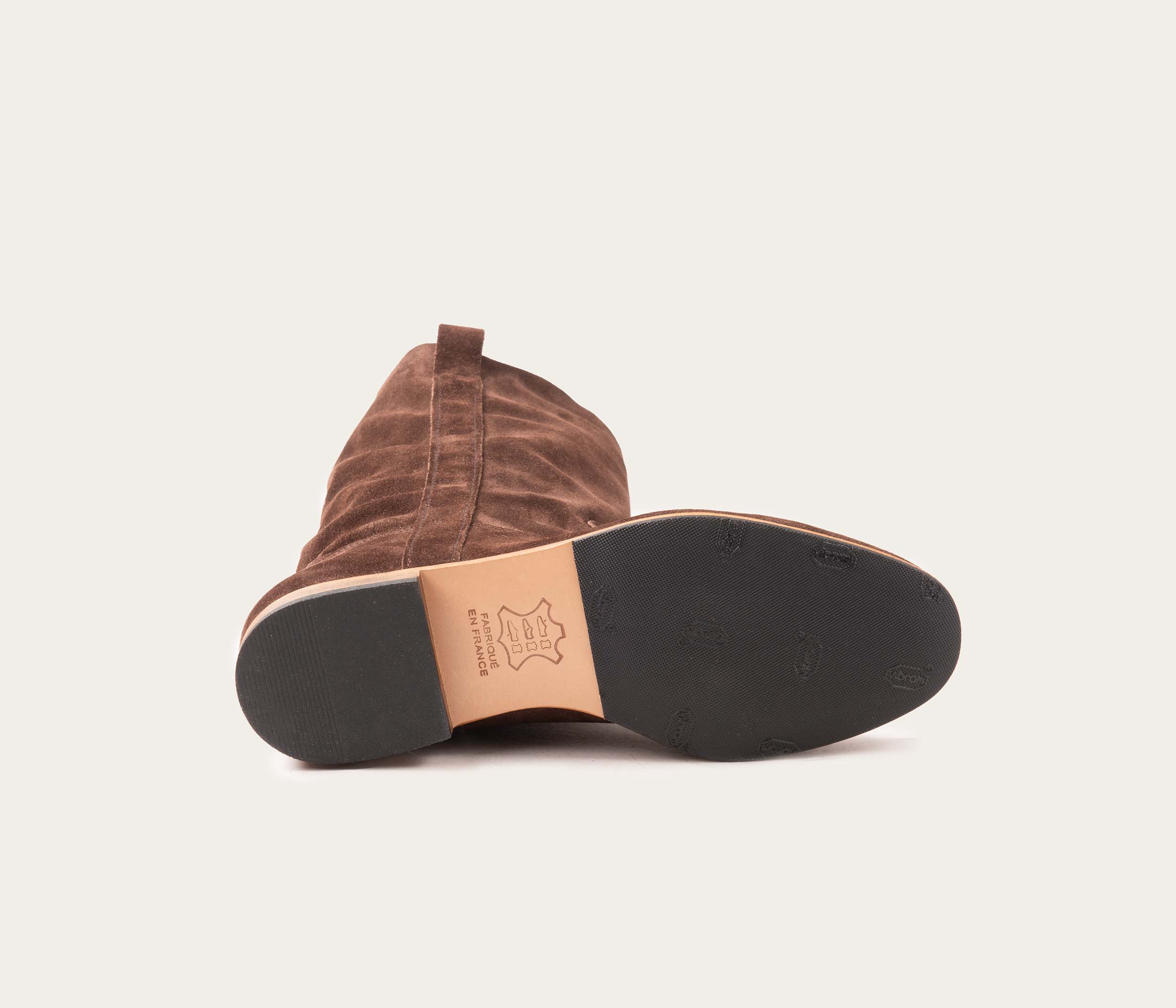 Ella Botte Femme Velours Chocolat - Image 3