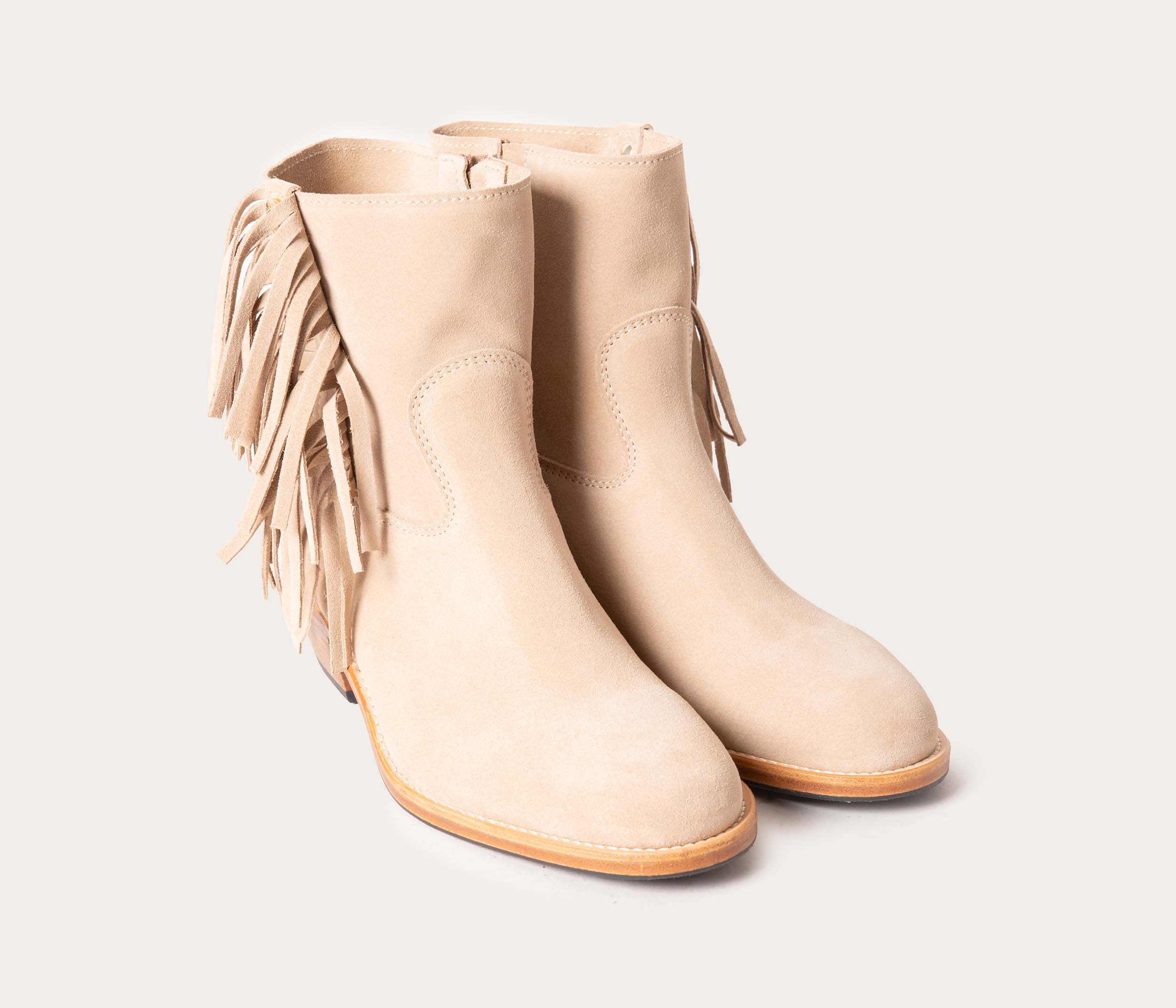 Fantine, Bottine Velours Beige - Image 3