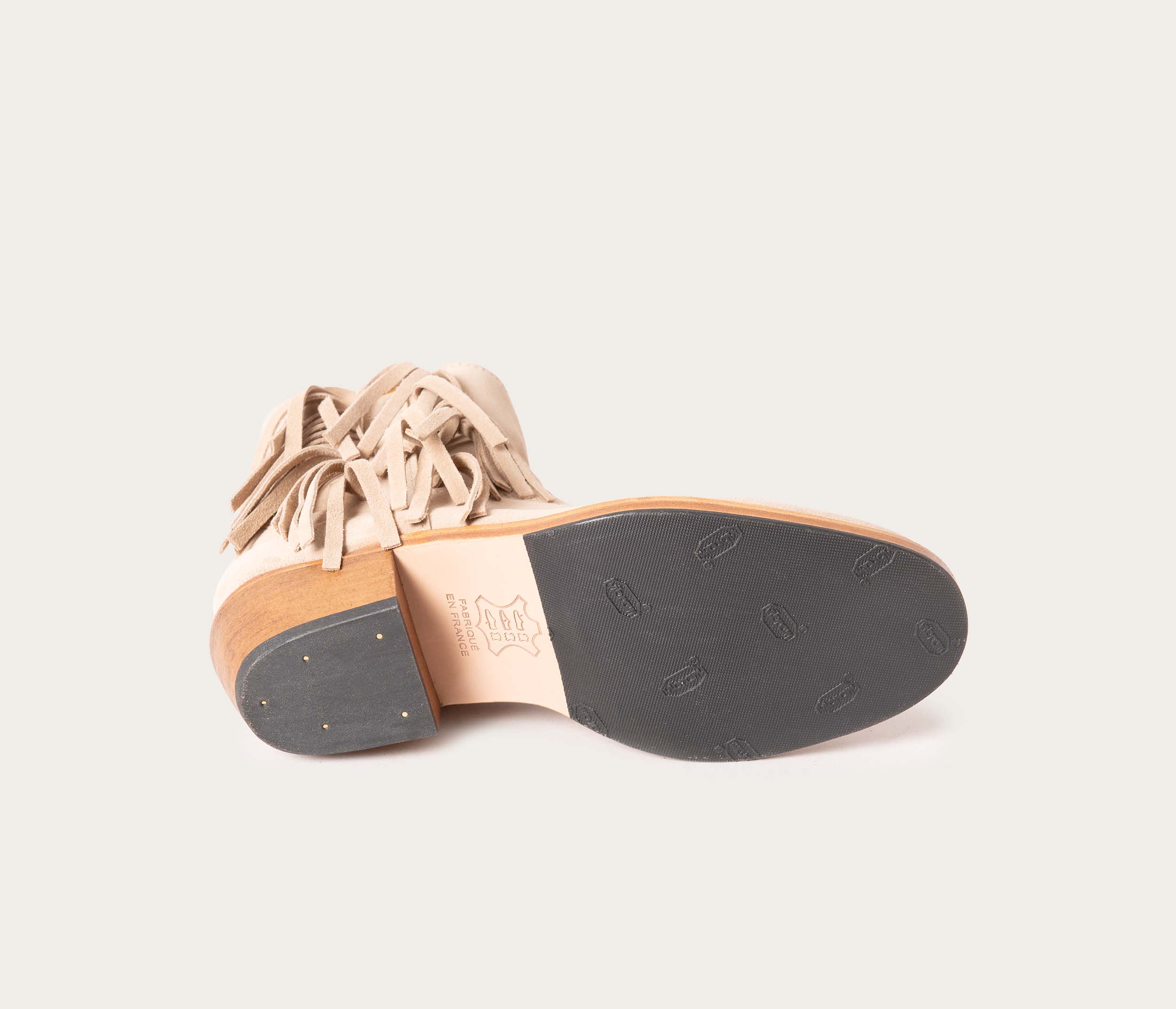 Fantine, Bottine Velours Beige - Image 7