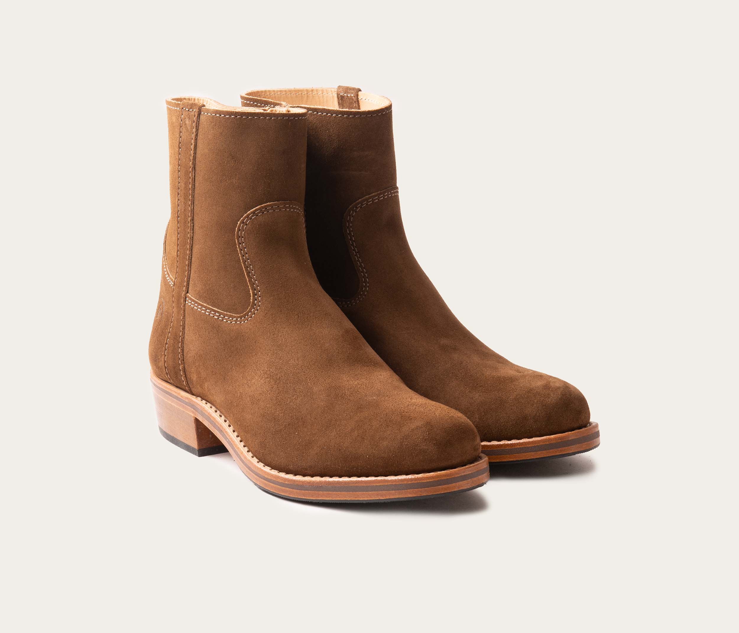 Terence Bottine Velours Taupe - Image 3